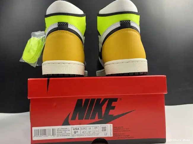 Rep JORDAN 1 OG AIR 555088-118 HIGH RETRO 'VOLT GOLD' 0506
